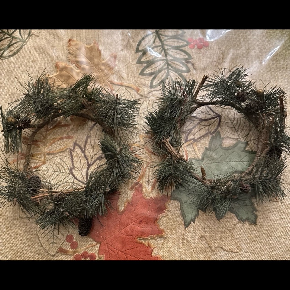 Mini 5” Wreaths Candle Rings Set